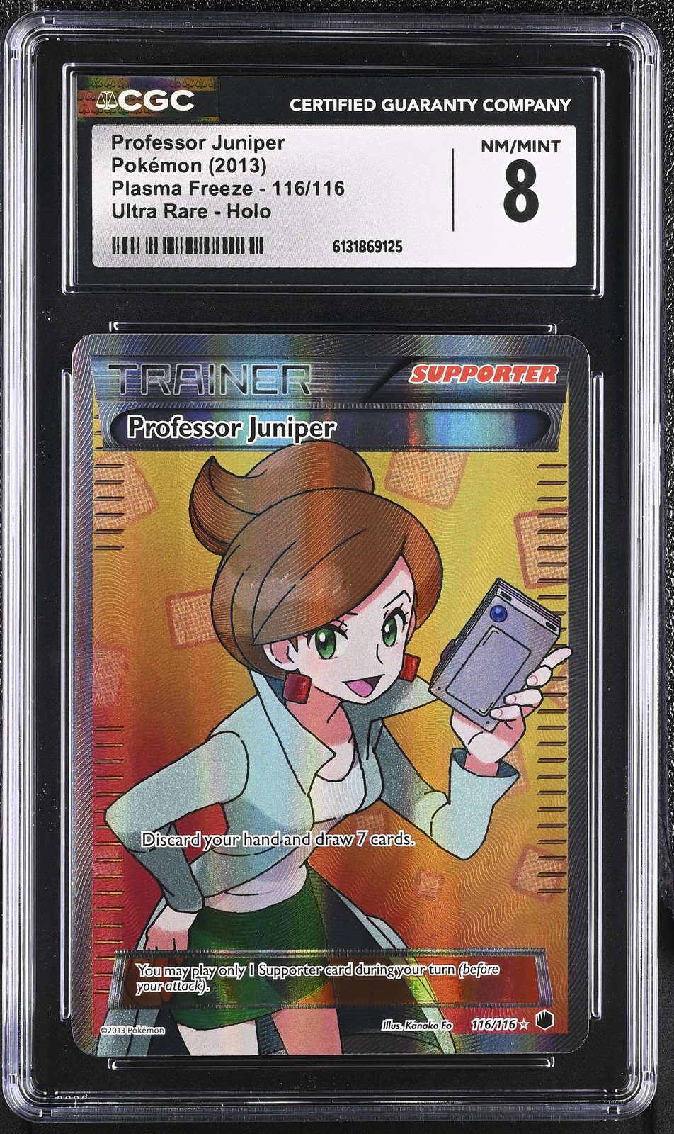 CGC 8 Professor Juniper 116/116 Plasma Freeze Ultra Rare Holo Pokemon Card
