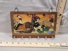 Traditional India Art Painting Key Holder Used Great Shape Boho Design