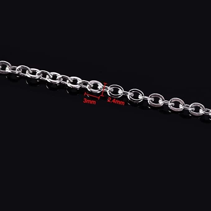 Collana a catena in ACCIAIO INOX inossidabile argento Catenina per da Uomo Donna - Immagine 3 di 4