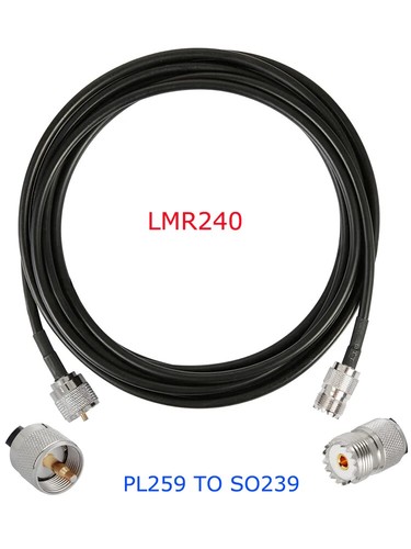UHF PL259 Coax Cable LMR240 PL259 SO239 Male to SMA Female Extension Cable lot - Picture 7 of 27