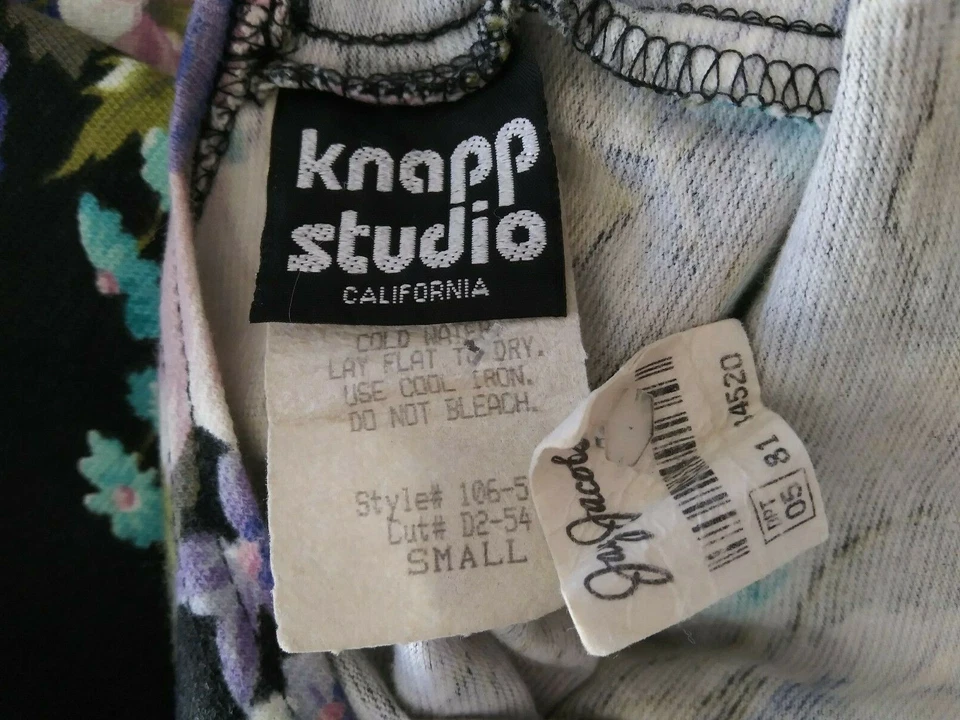 Vestido New Wave Años 80 S JAY JACOBS Gasa Floral Elastizado CUB WEAR Estilo Hip Hop Foto 3 de 4