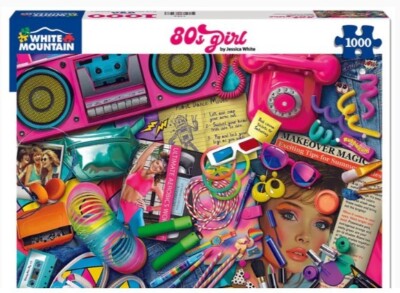 White Mountain ''80s Girl'' Jigsaw Puzzle   Nostalgic 1000-Piece Pop Culture Fun!