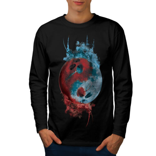 Wellcoda Mystic Fantasy Yang langärmeliges Herren-T-Shirt, Planet Grafikdesign - Bild 1 von 5