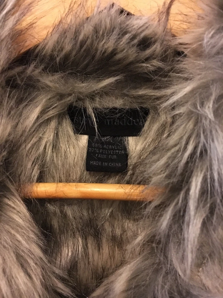 Steve Madden Chaleco Sin Mangas de Invierno de Piel Sintética M/L Blanco Foto 2 de 4