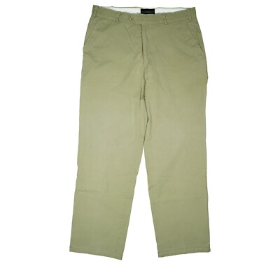 C. Comberti Men's Fabric Pants Stretch Straight Leg Chino 50 W33 L30 Khaki Thin