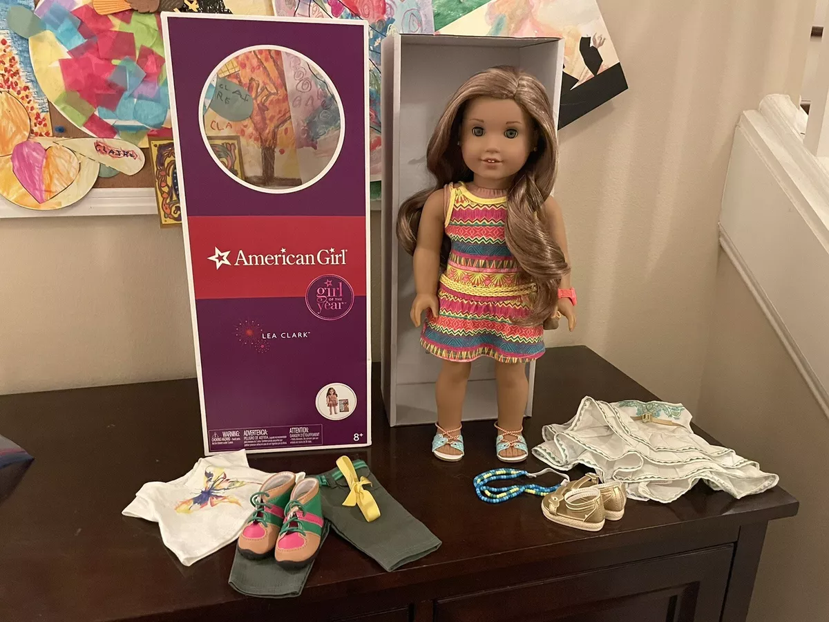 American Girl Doll Leah Clark With Hiking Outfit and Celebration Outfit