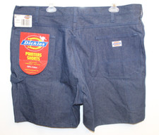 New Vintage 90's Dickies denim Work Shorts Blue Mens 42 Carpenter Skate NOS