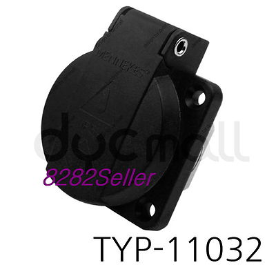 MENNEKES TYP 11032 [IP54 230V 16A 2P+E BLACK] Panel mounted receptacle socket