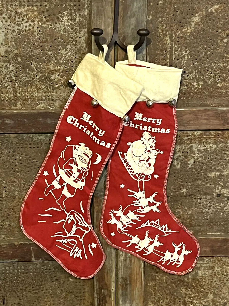 Vintage Felt Christmas Stocking with Horse Handmade and Personalized