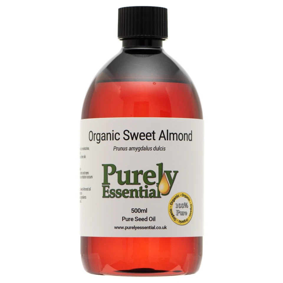 Organic Sweet Almond 50ml 100ml 500ml Oil 100% Pure & Natural, Purely Essential