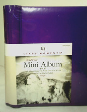 Vtg Mini Photo Album Acid-Free NEW 100 Prints 4x6 Purple Padded Hardcover 1998