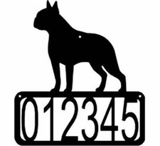 Boston Terrier Dog House Address Sign - Made in USA