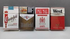 Lot de 4 paquets vides de cigarettes PEU COURANTS - différents - vintage