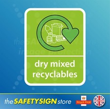 Recycling Sticker General Waste Plastic Can food Cardboard Glass Recyclables bin