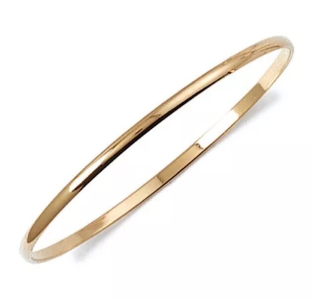 Gold Plated 18K Half Bangle Bracelet with 6.2 cm Rigid Diameter-image