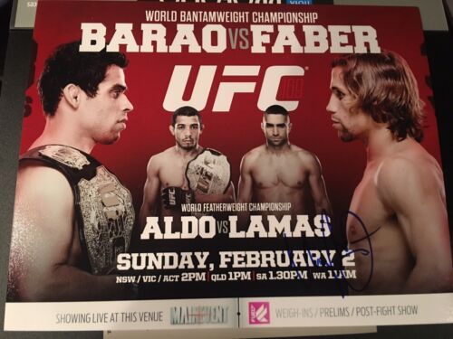 Foto firmada de Urijah Faber 8x10 UFC MMA peso pluma peso gallo - Imagen 1 de 1