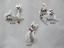 White Cat w/Red Tie Embroidery Iron On Applique Patch