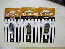 New In Packaging 3 Fox 40 Classic Official Pealess Whistles Black