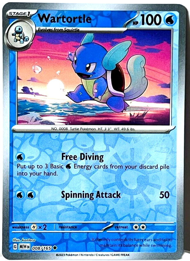 Wartortle Reverse Holo Pokemon TCG Card 008/165 | eBay