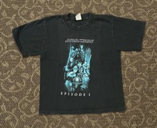 Vintage 90  s Star Wars Episode 1 Black Youth T-Shirt Size Small Single Stitch  