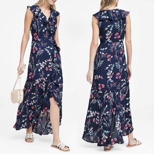 banana republic floral wrap dress
