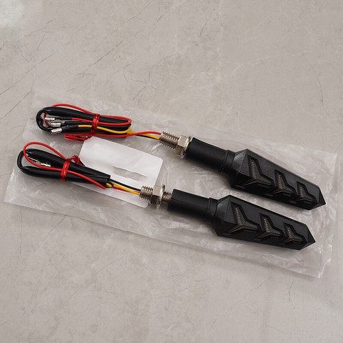 Sequential Motorcycle LED Turn Signal Flowing Blinker Indicator Light Amber Red - Picture 6 of 11
