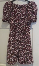 Zara  Short Flowery Button Through Dress Size Extra Small