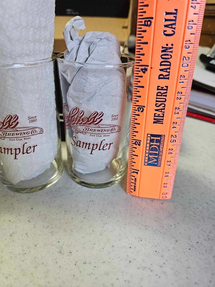 Vintage Schell Beer glasses New Ulm Schell’s NEW Grain Belt 8oz. clear