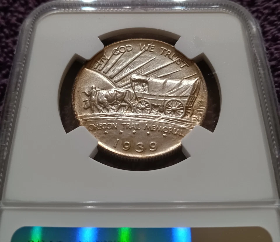 1939 Oregon commemorative half dollar, NGC MS65 - Image 4 of 4