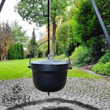 Emaillierte Gulaschkessel Feuerkessel Feuertopf aus Gusseisen mit Deckel 10 L