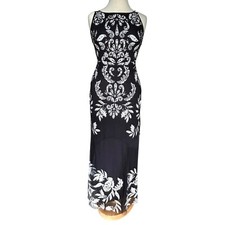 Aidan Mattox Dress Women Size6 Black Evening Maxi Beaded Lace Wedding Party