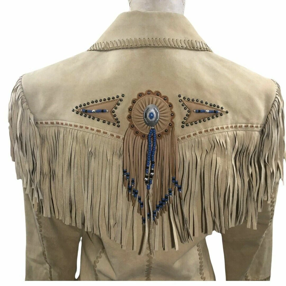 Women’s Cripple Creek Western Native American Suede Leather Buckskin Jacket  - Image 3 of 4