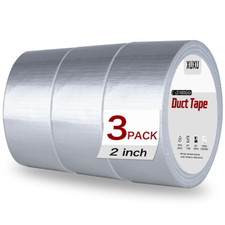 3 Pack Duct Tape Heavy Duty Waterproof, Strong Adhesive Silver Duct Tape Bulk...