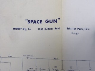 Midway: Space Gun - Gun Game - Schematic - NOS