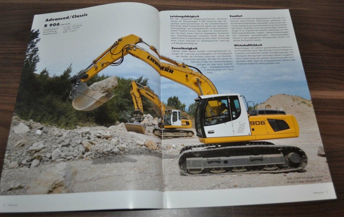 2010 Liebherr R 906 Raupen Bagger Excavator Specification Brochure