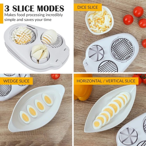 Egg Slicer for Hard Boiled Eggs-3 Slice Modes,Heavy Duty,Kitchen Chopper Tool - Picture 7 of 8