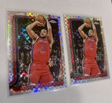 CJ McCollum Topps Chrome Checkerboard Refractor Lot x2 Pelicans SP Parallel 🔥