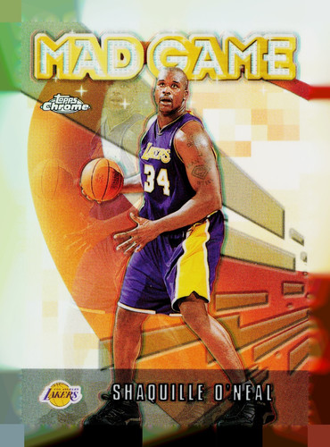 2001-02 Shaquille O'Neal Topps Chrome Mad Game Refractor Basketball Card #MG2