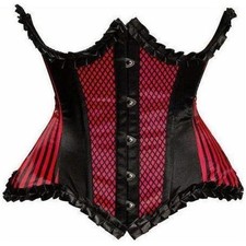 Daisy Corsets Top Drawer Red Burlesque Underwire Curvy Cut Waist Cincher Corset