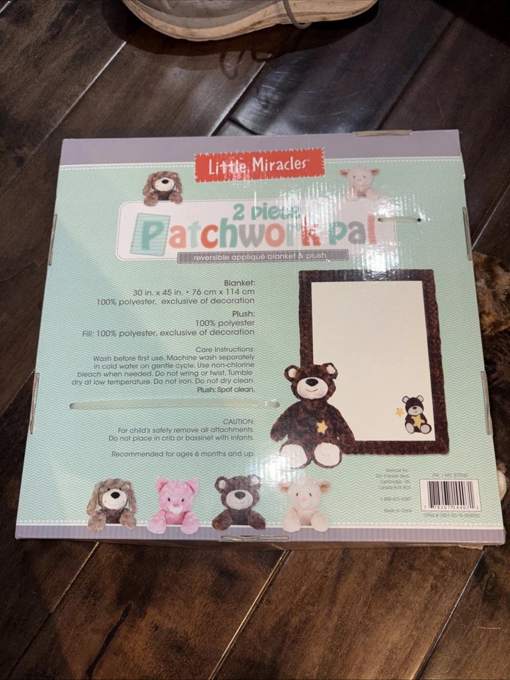 Little Miracles Costco Manta y Oso de Peluche Estrella Marrón 2 Piezas Patchwork Pal Foto 2 de 2