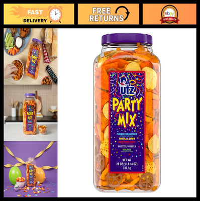 Tasty Party Snack Mix - Corn Tortillas, Nacho Chips, Pretzels, BBQ Chips, Cheese