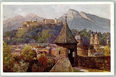 10403614 - Salzburg from Kapuzinerberg against the fortress signed L. Schering