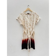 Simply Vera Vera Wang Women Large Tie Dye Dip Dye Wrap Dress Linen Look L