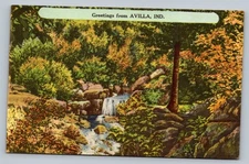 1955 Linen Greetings Avilla Indiana Vintage Postcard