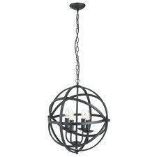 Image of 4 Lights Matt Black Finish Spherical Ceiling Pendant Light Fitting Home Lighting