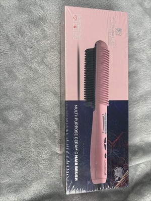 *NEW/SEALED* ROYALE, Luxury Ceramic Hair Straightener Brush, Rose, Ionic Tech