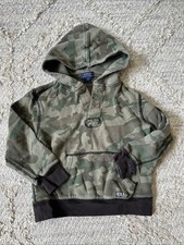 Polo Ralph Lauren Kids Hoodie Camouflage Waffle Knit Army Green Size 6