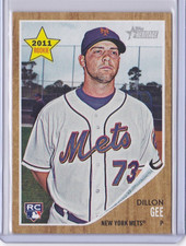 2011 Topps Heritage Baseball #181 Dillon Gee Rookie card RC - NY Mets ID90. rookie card picture