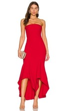 Lovers And  Friends Urgonia Red Strapless Formal Gown Dress Nwt S