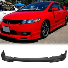Fit 09-11 Civic 4DR Front Bumper Lip Spoiler Splitter Mugen Style PU Matte Black